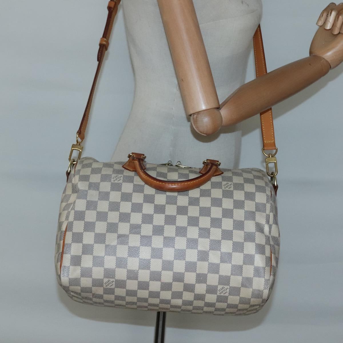 Louis Vuitton Speedy Bandoulière 30, White, Canvas, handbag