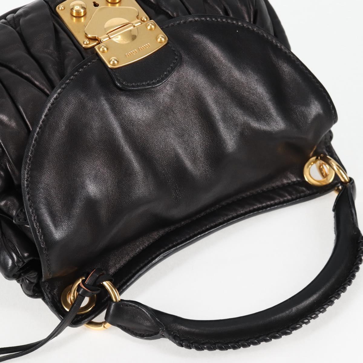 Miu Miu Coffer, Black, Leather, handbag