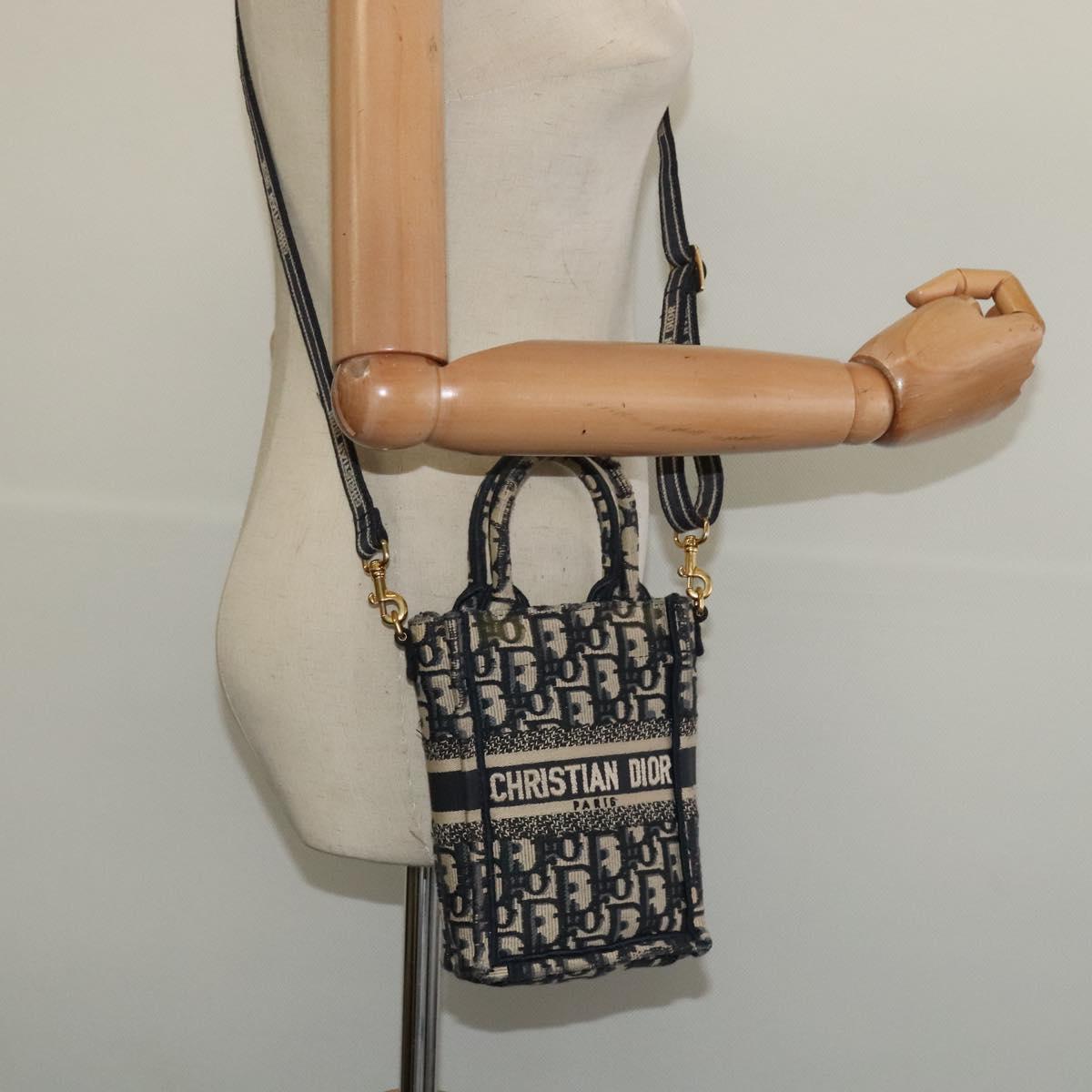 Dior Book Tote, Navy, Canvas, handbag