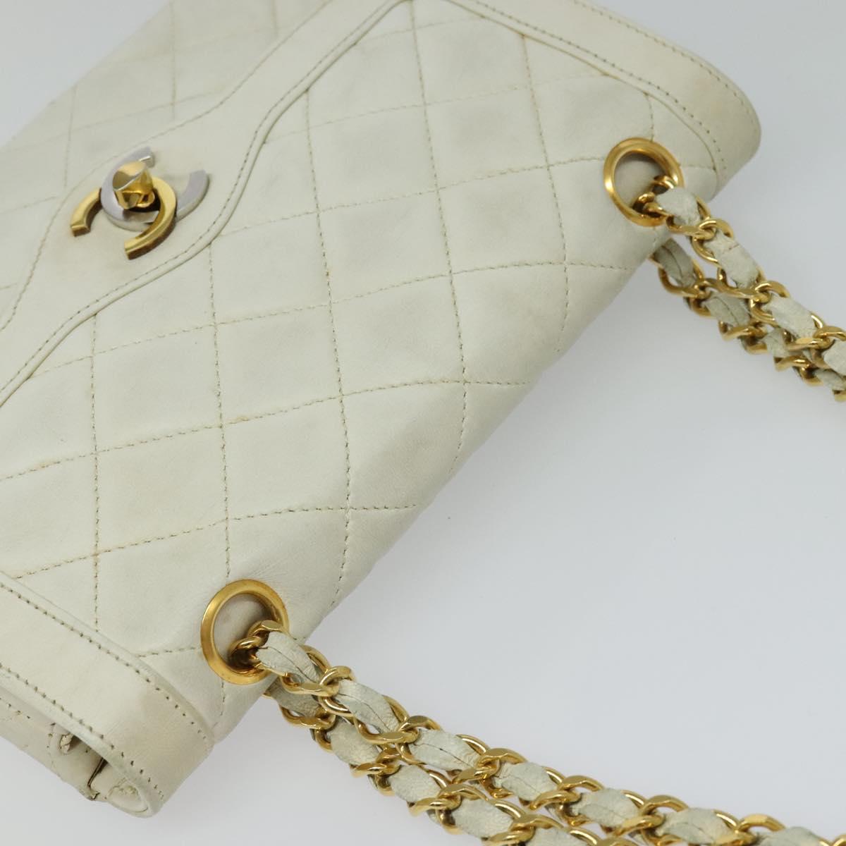 Chanel Double flap, White, Leather, handbag