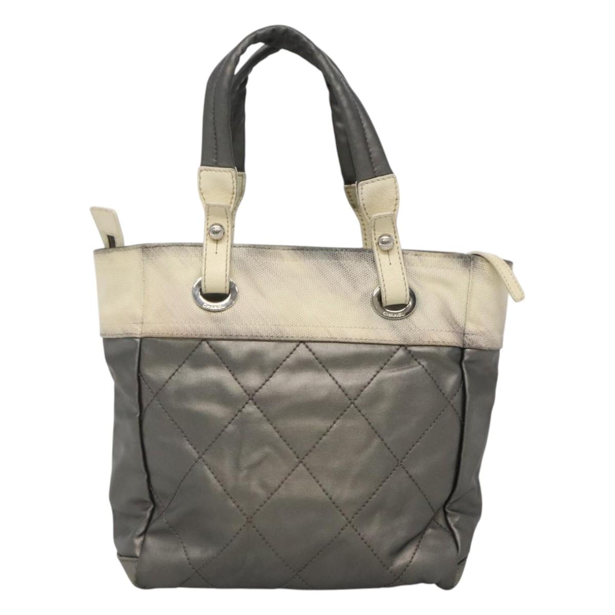 Chanel Paris Biarritz, Grey, Canvas, tote