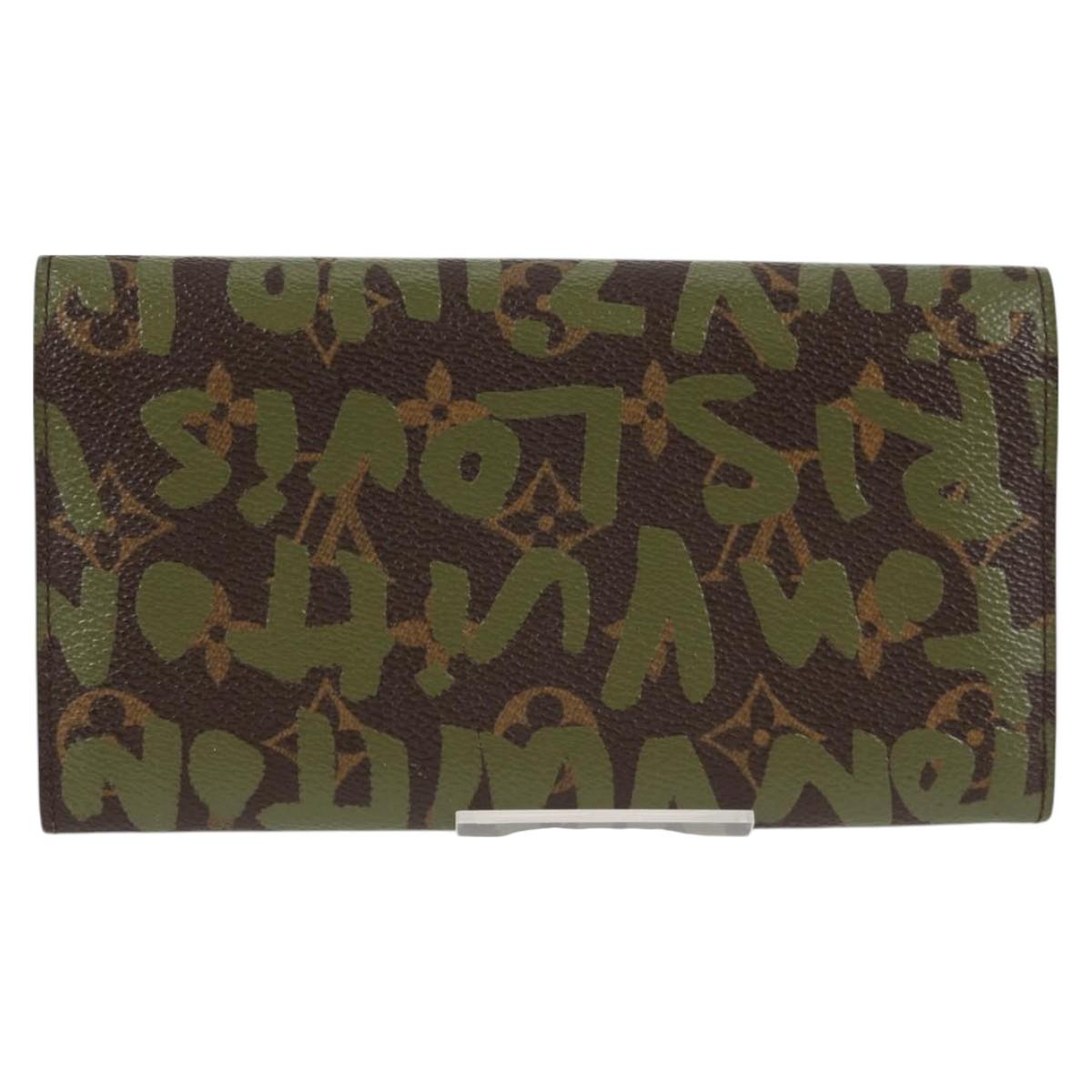 Louis Vuitton Porte Monnaie Credit, Khaki, Canvas, wallet