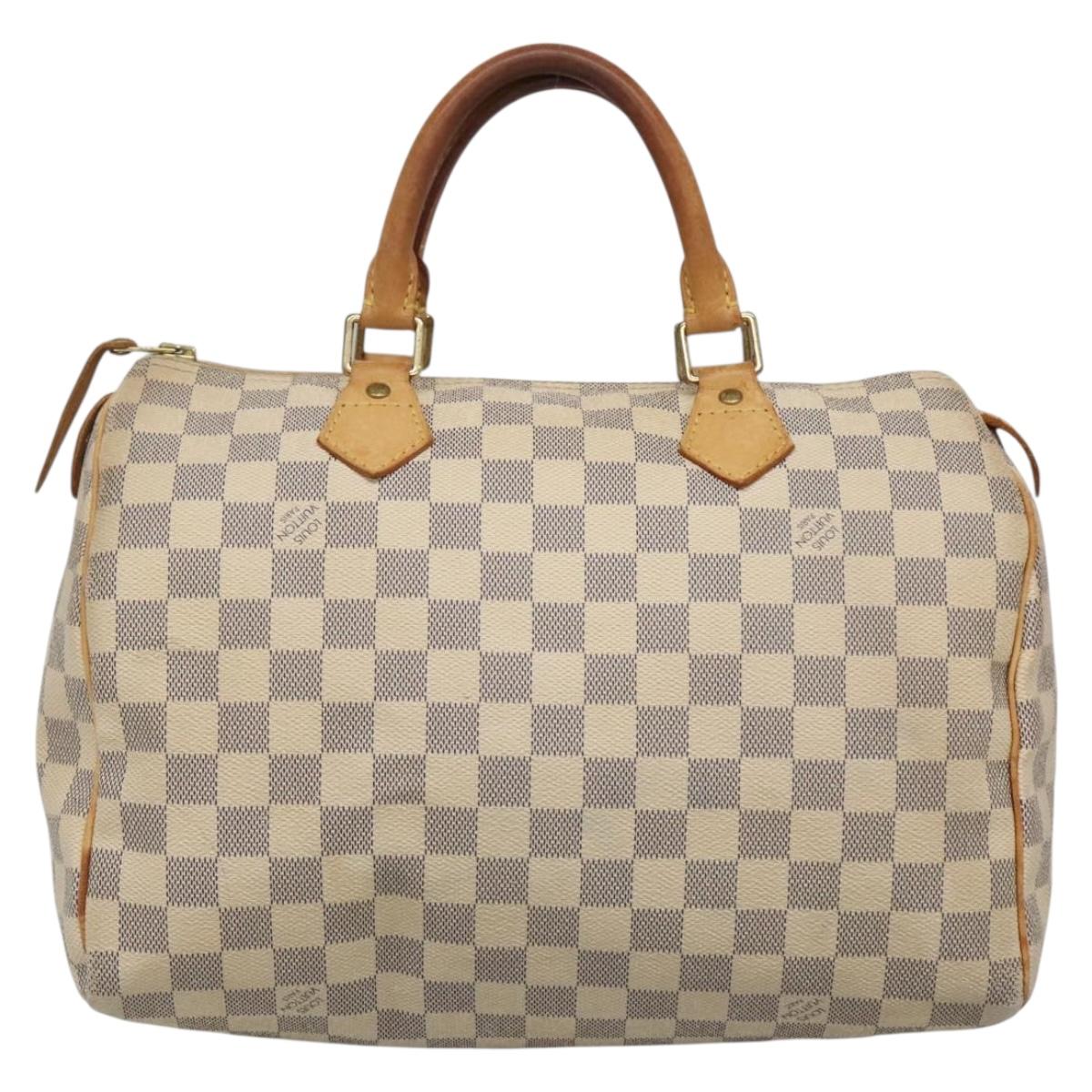 Louis Vuitton Speedy 30, White, Canvas, handbag