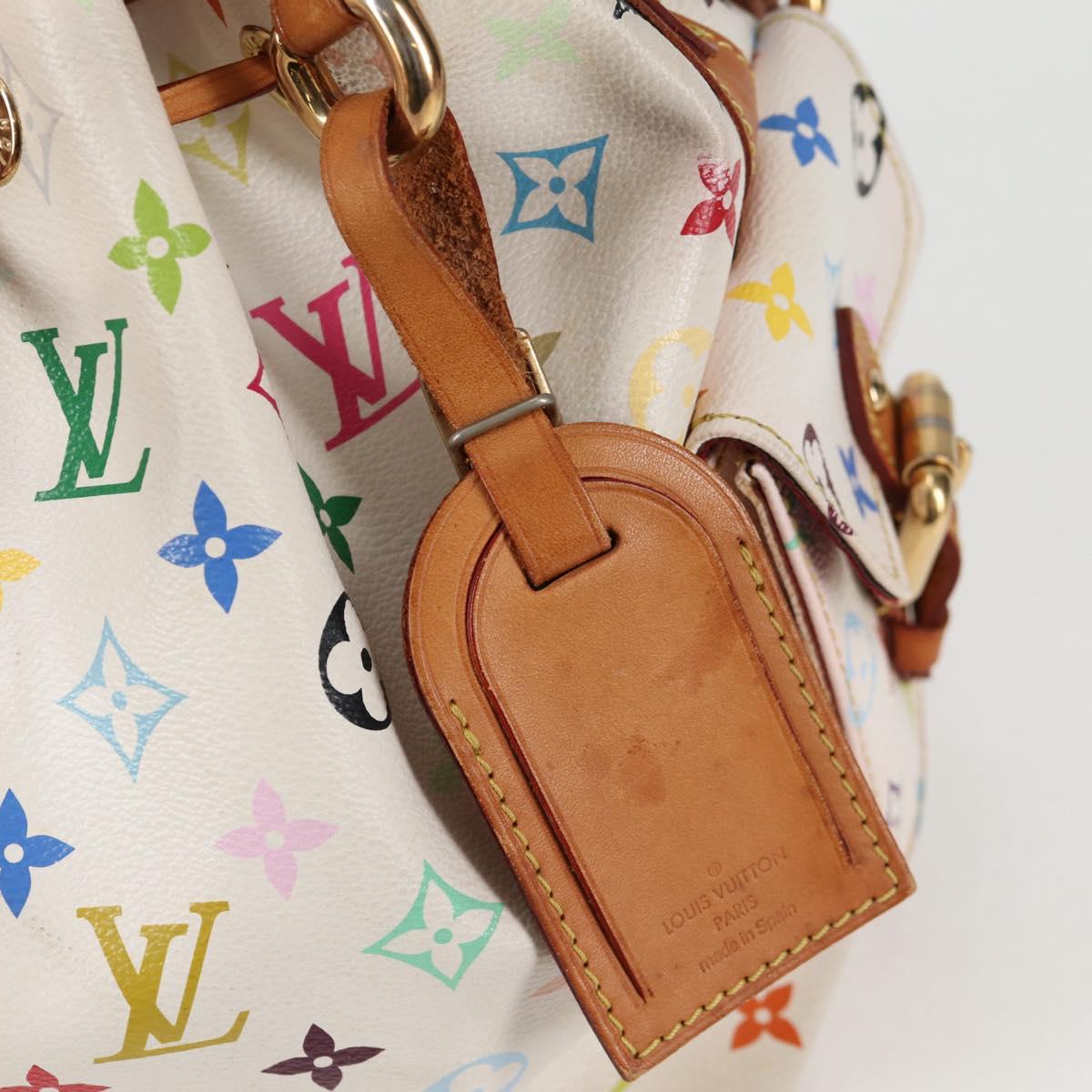 Louis Vuitton Petit Noé, White, Canvas, shoulder