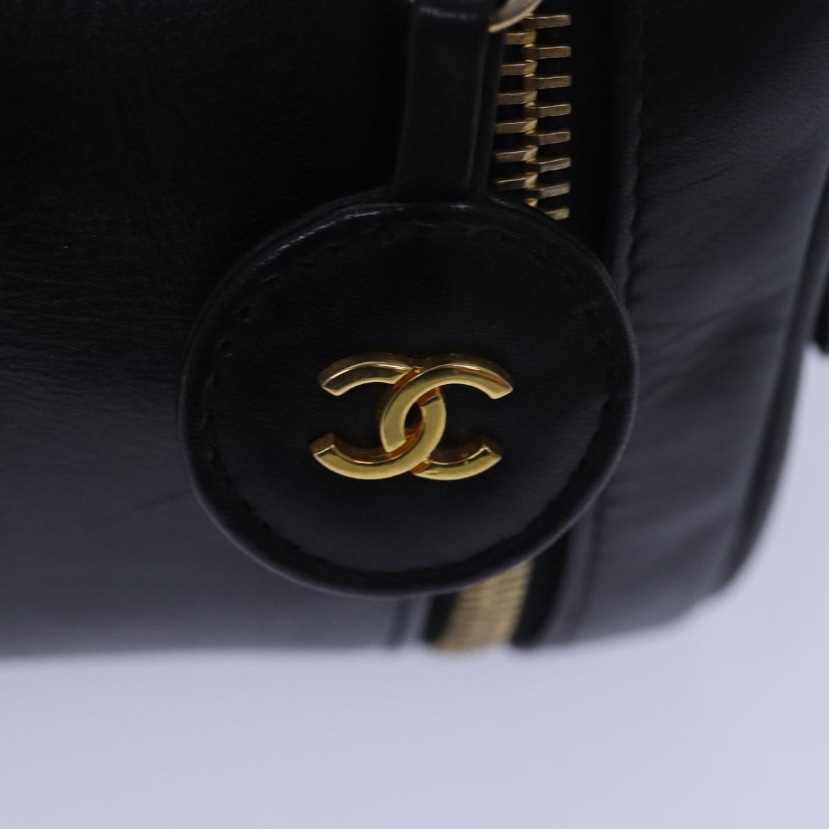 Chanel Vanity, Black, Leather, clutch
