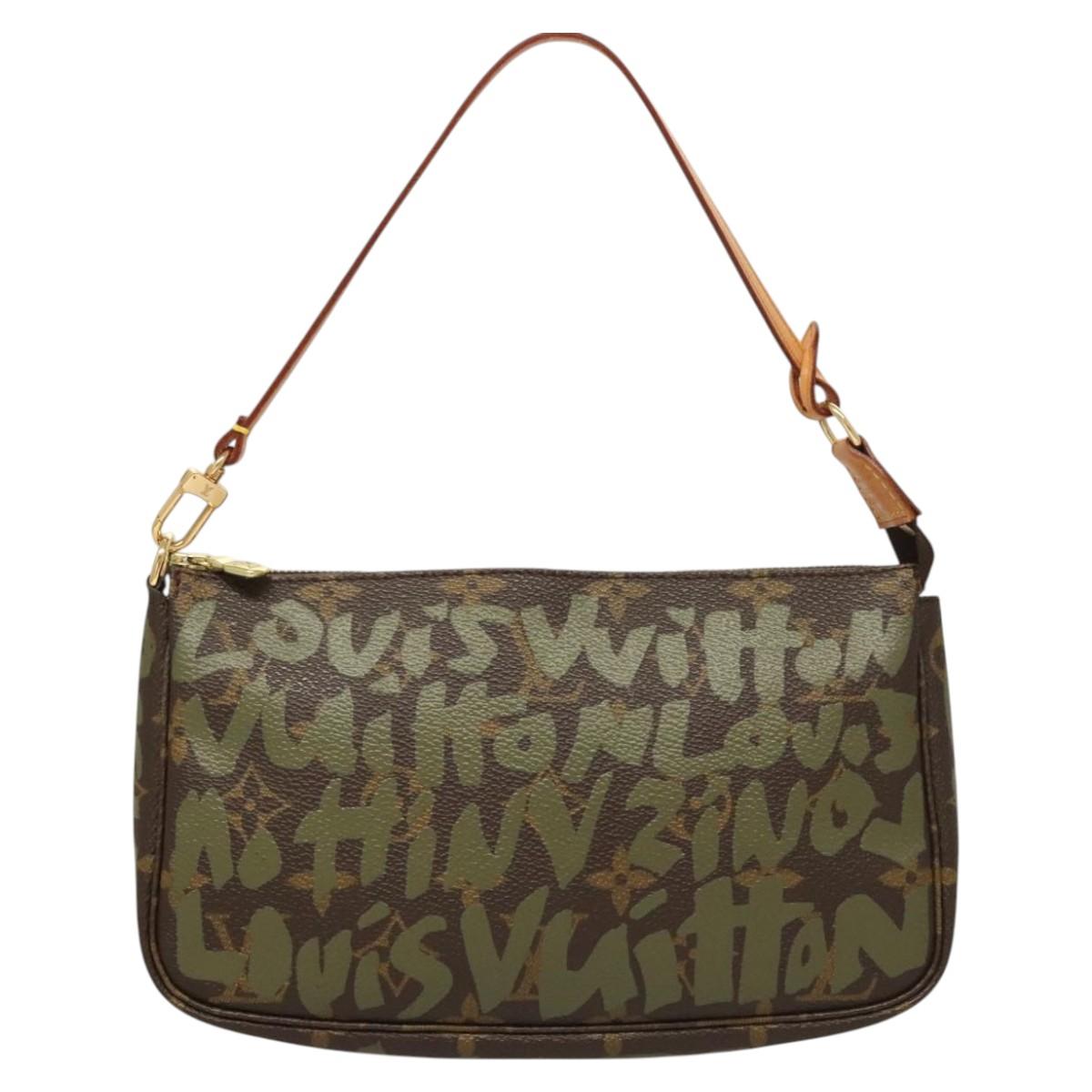 Louis Vuitton Pochette Accessoire, Khaki, Canvas, clutch