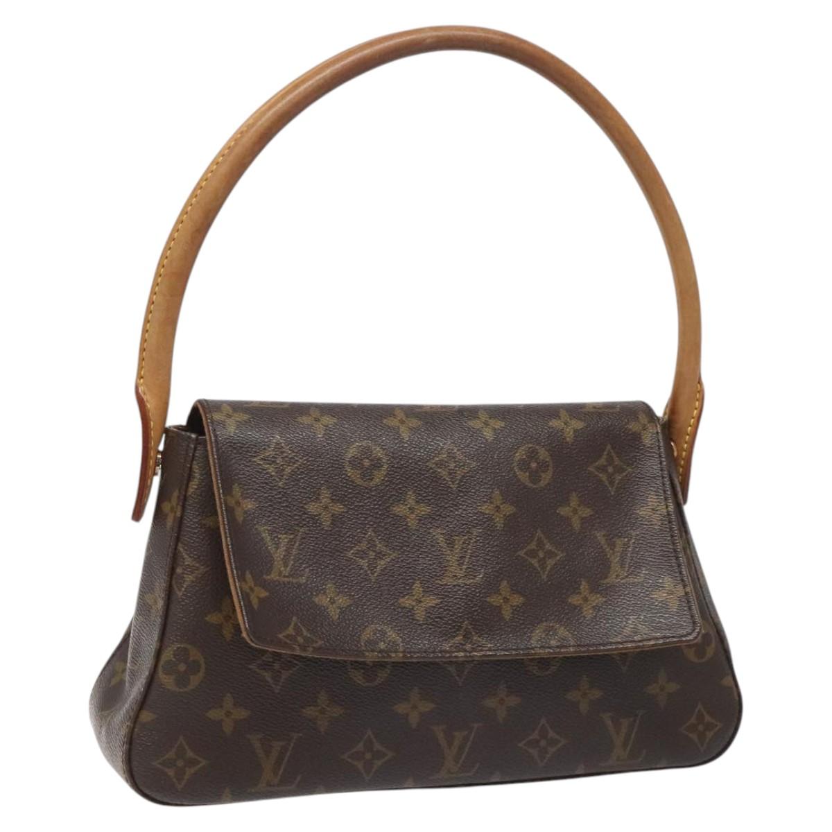 Louis Vuitton Mini looping, Brown, Canvas, shoulder