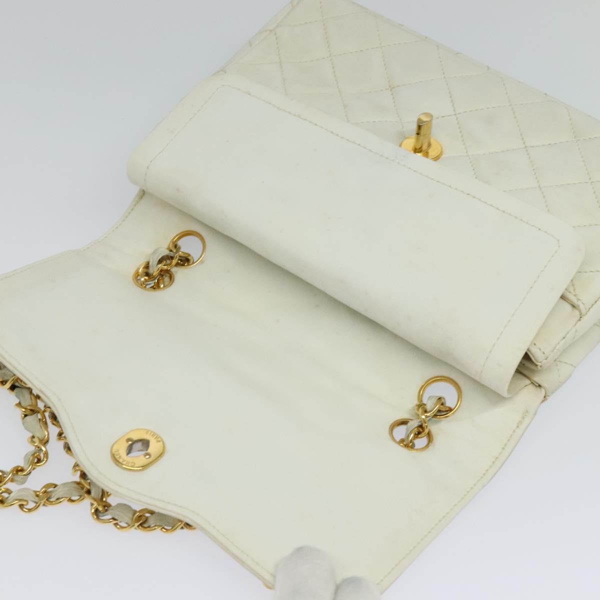 Chanel Double flap, White, Leather, handbag