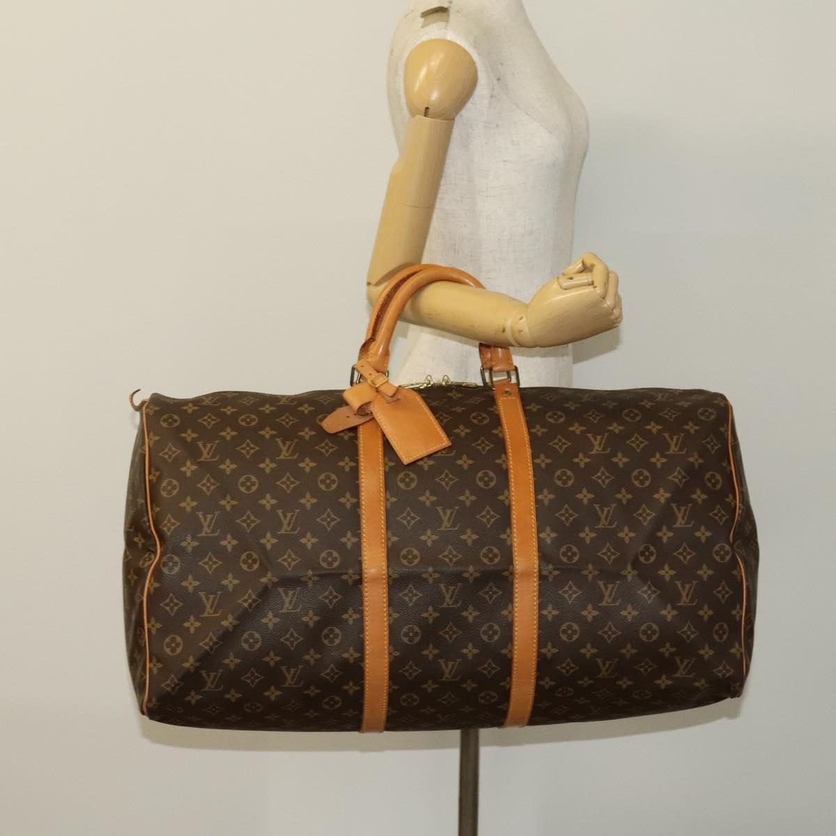 Louis Vuitton Keepall 60, Brown, Canvas, travel