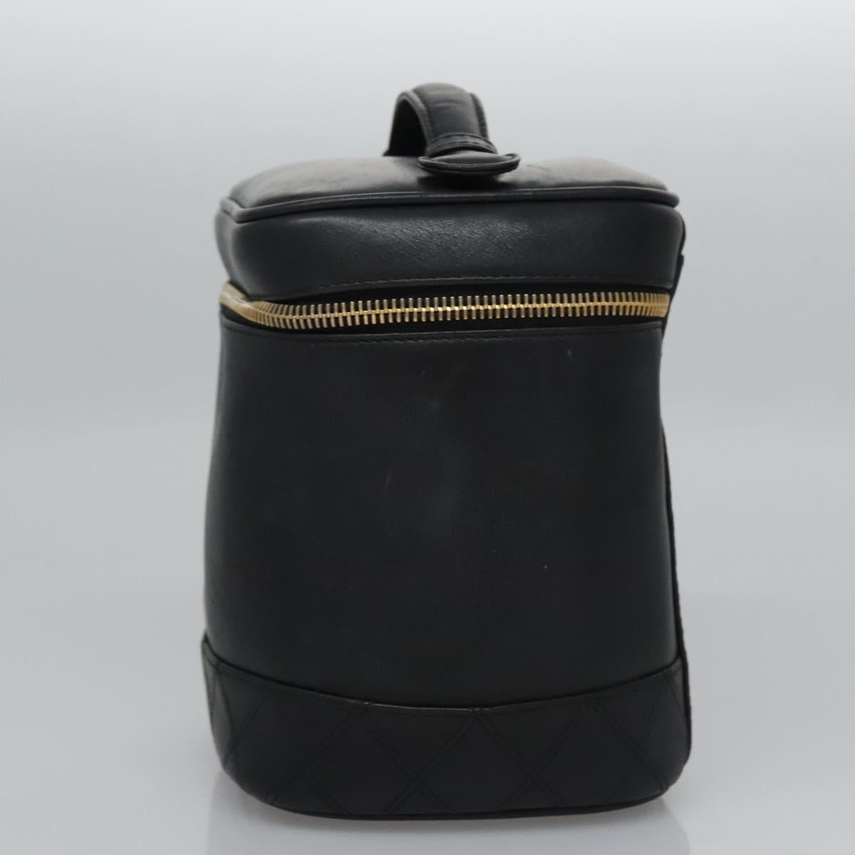 Chanel Vanity, Black, Leather, clutch