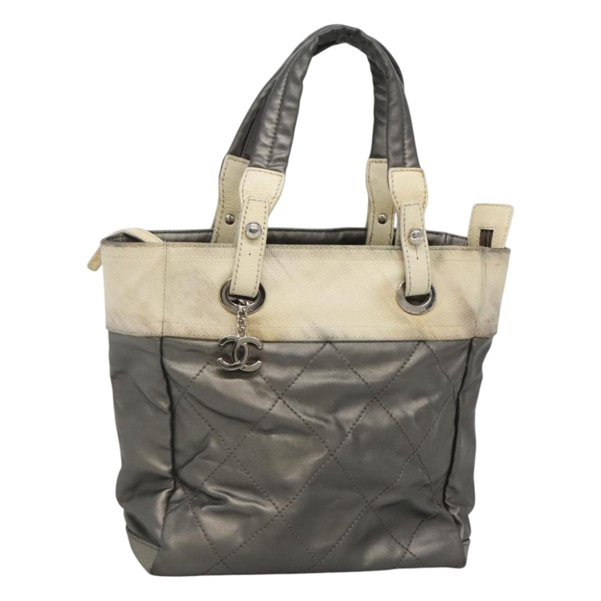 Chanel Paris Biarritz, Grey, Canvas, tote