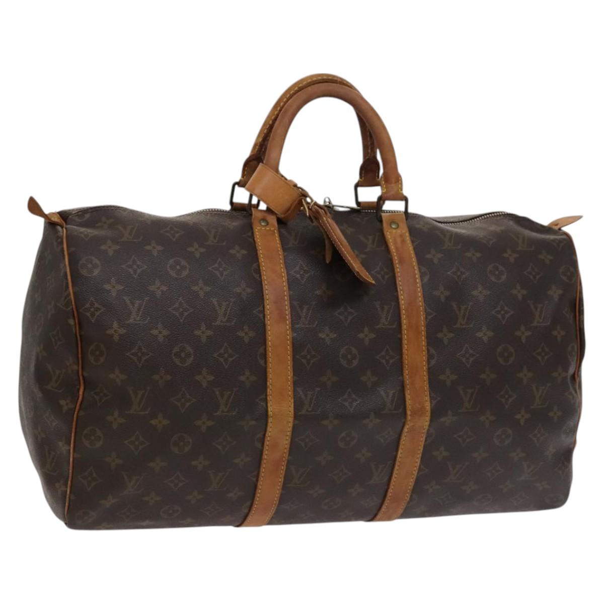 Louis Vuitton Keepall 50, Brown, Canvas, travel