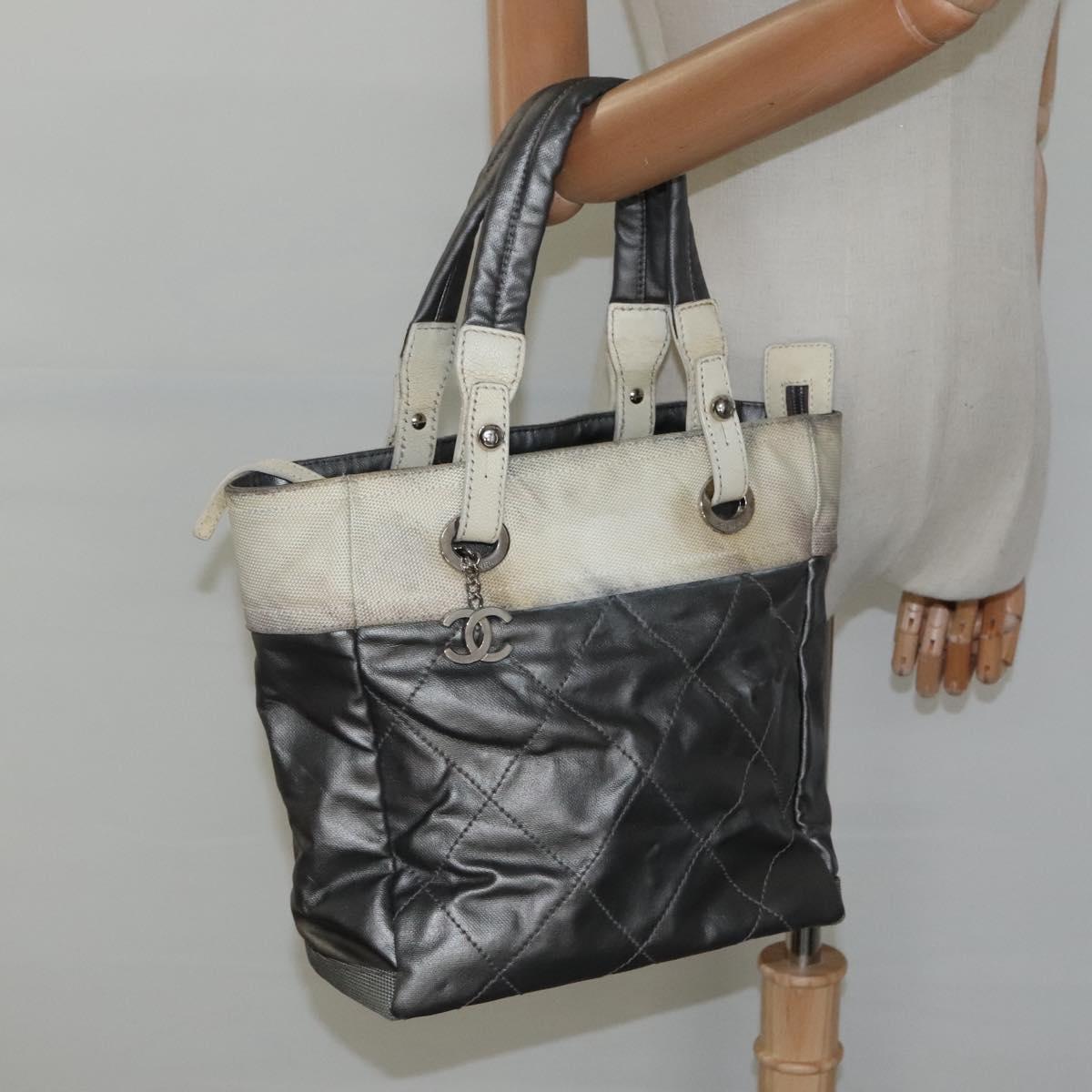 Chanel Paris Biarritz, Grey, Canvas, tote