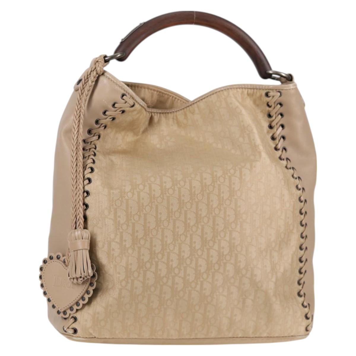 Dior Trotter, Beige, Canvas, handbag