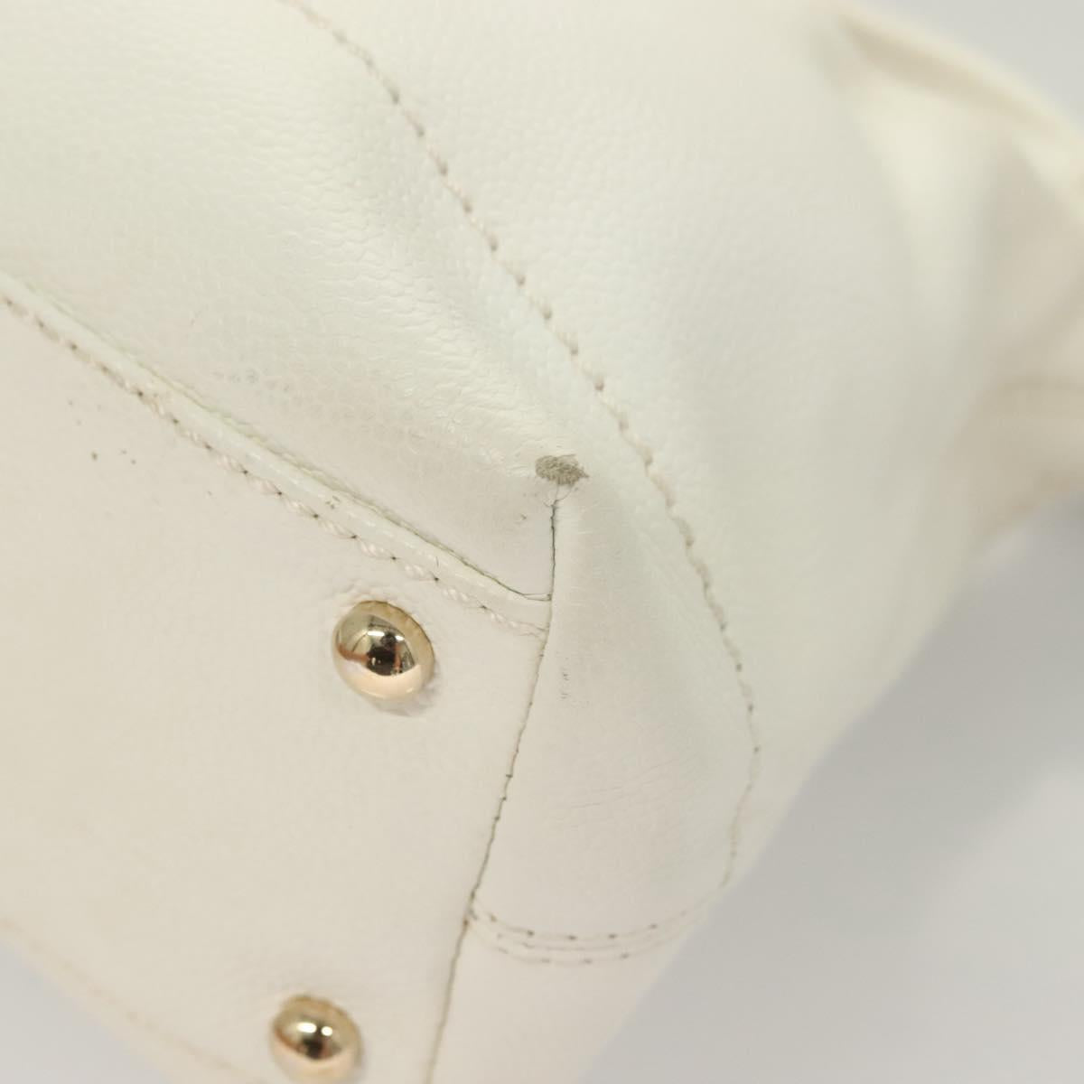 Chanel Logo CC, White, Leather, handbag