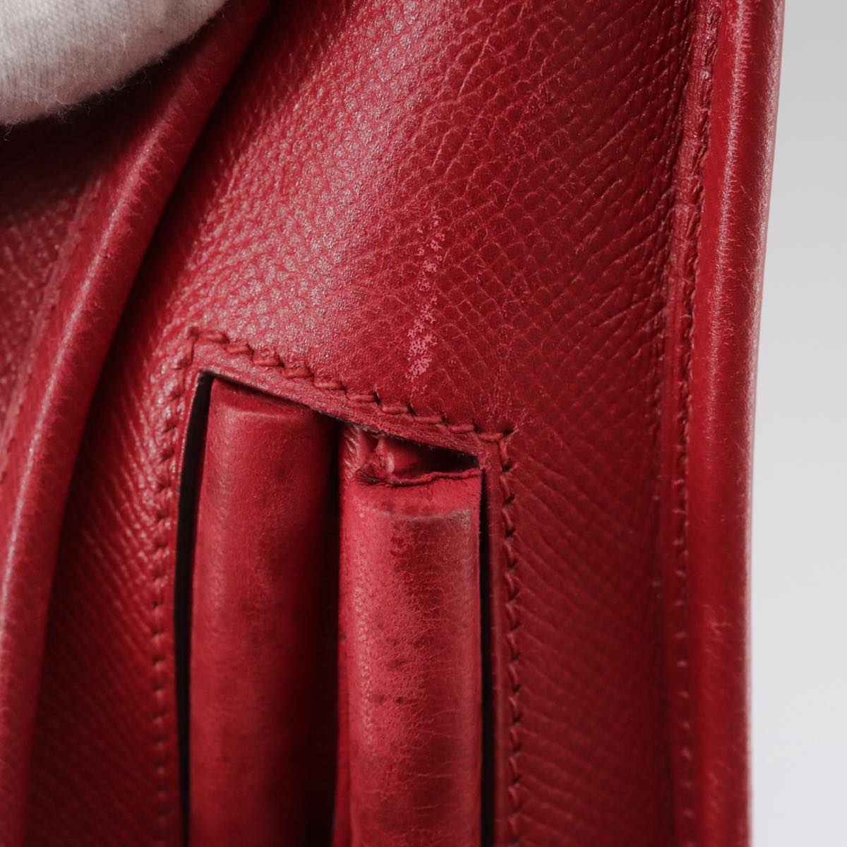 Hermès, Red, Leather, shoulder