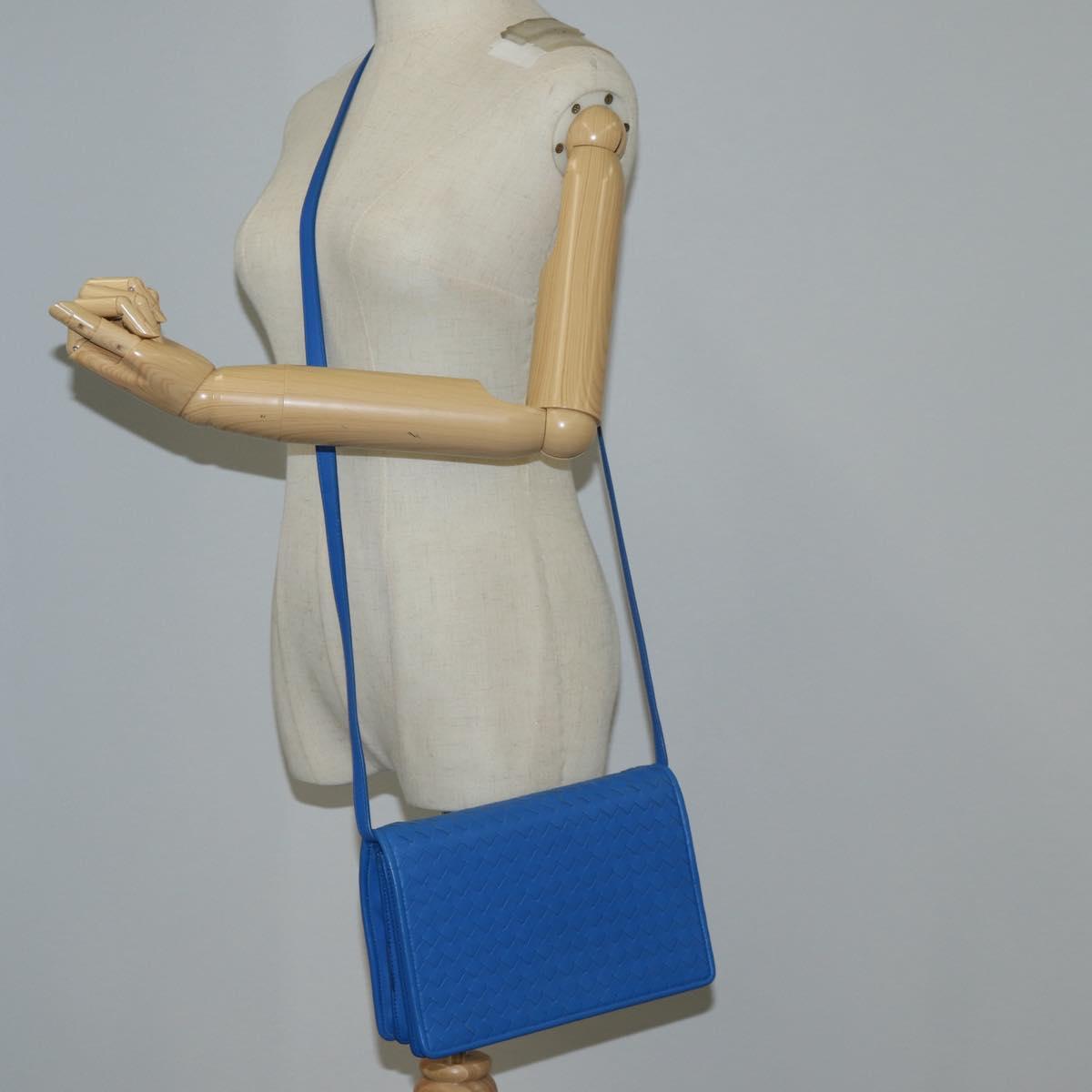 Bottega Veneta Intrecciato, Blue, Leather, shoulder