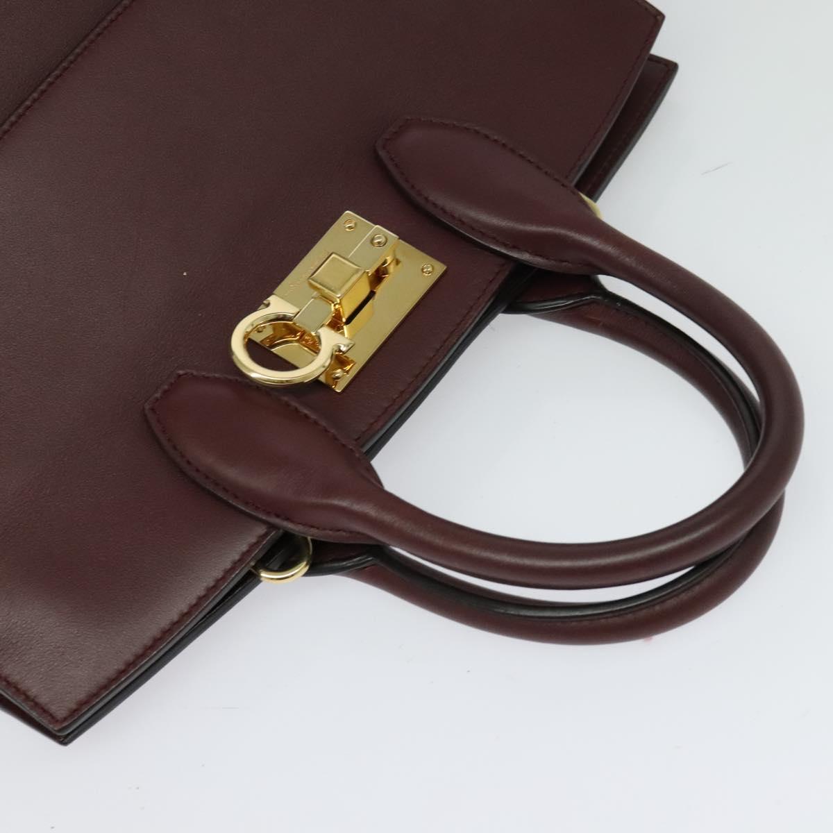 Salvatore Ferragamo Studio, Burgundy, Leather, handbag