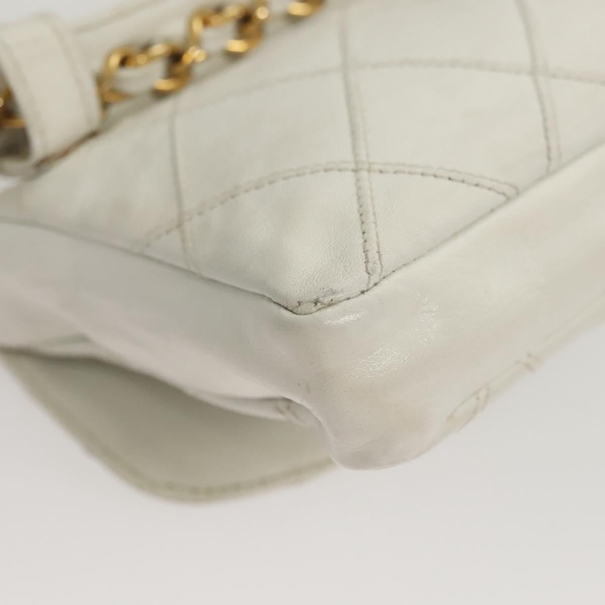 Chanel Cc, White, Leather, shoulder