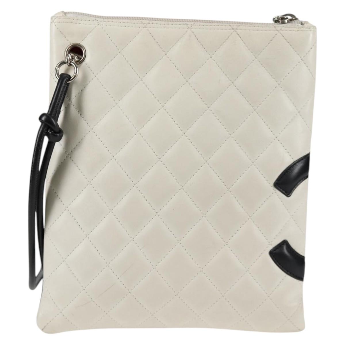 Chanel Cambon, White, Leather, shoulder