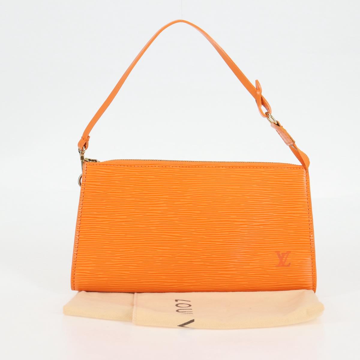 Louis Vuitton Pochette Accessoire, Orange, Leather, clutch