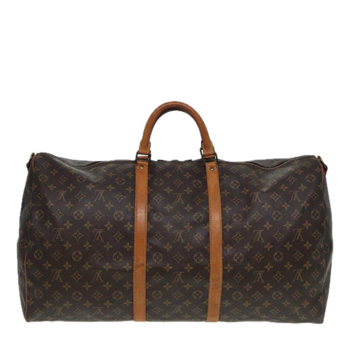 Louis Vuitton Keepall 60, Brown, Canvas, travel