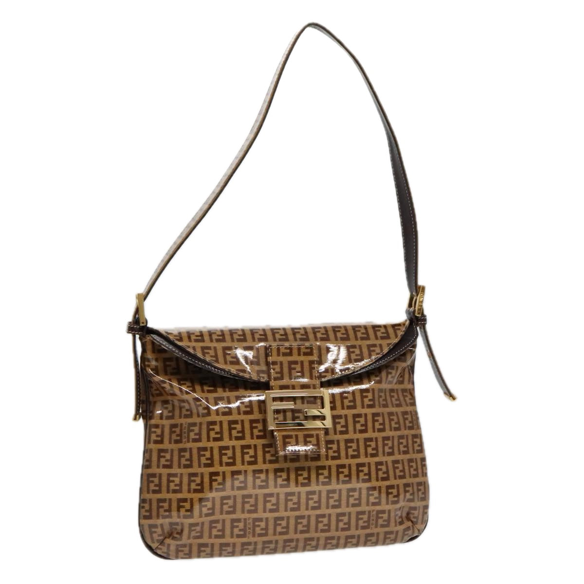 Fendi Baguette, Brown, Canvas, shoulder