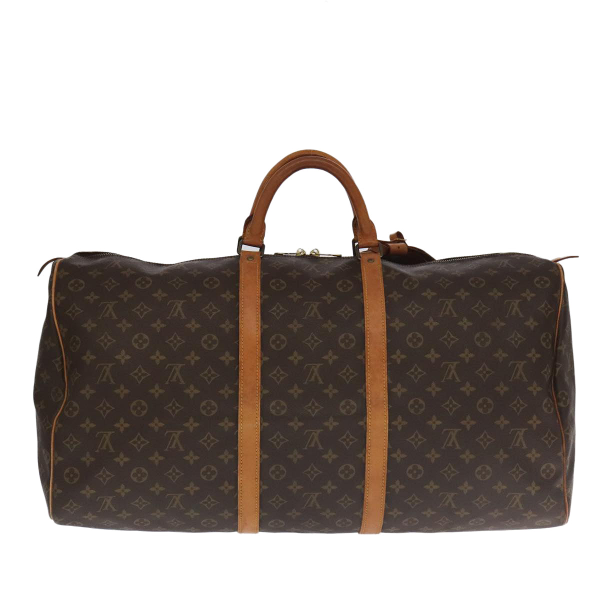 Louis Vuitton Keepall 60, Brown, Canvas, travel