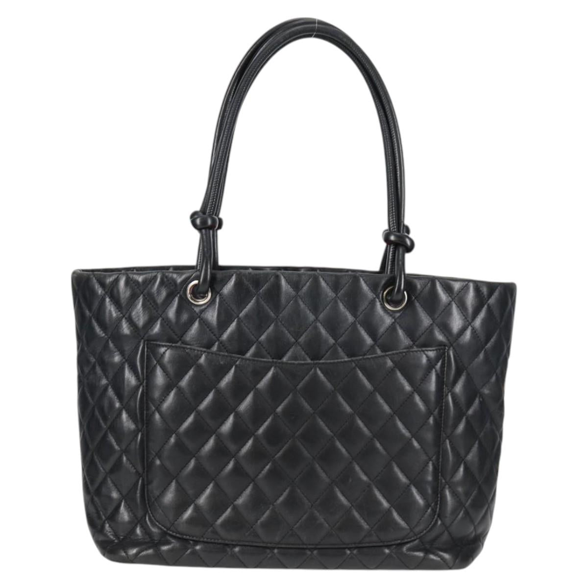 Chanel Cambon, Black, Leather, handbag