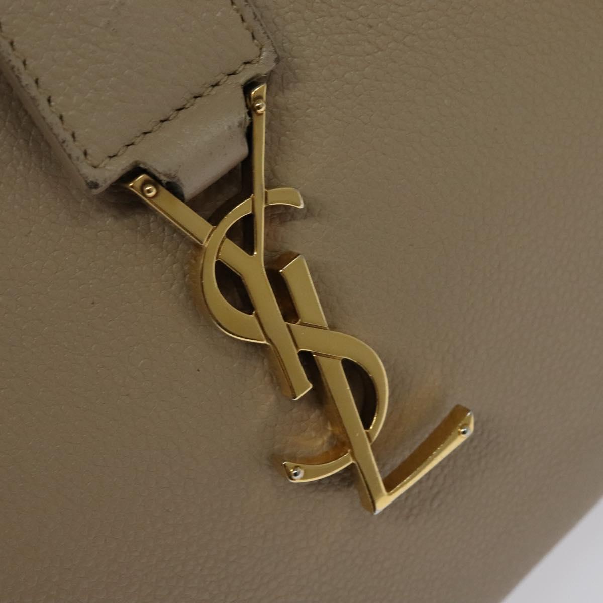 Yves Saint Laurent Downtown, Beige, Leather, handbag
