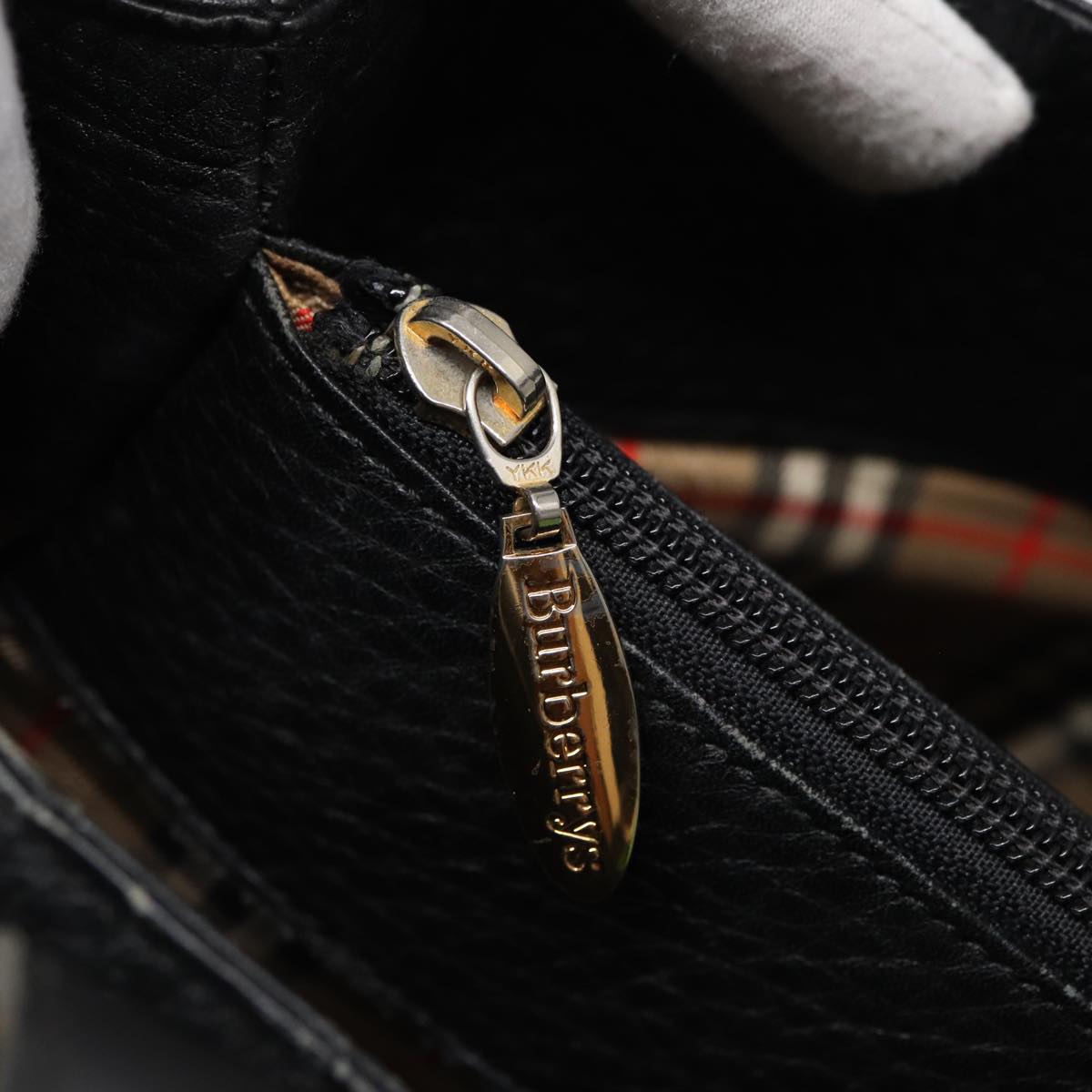 Burberry, Black, Leather, handbag