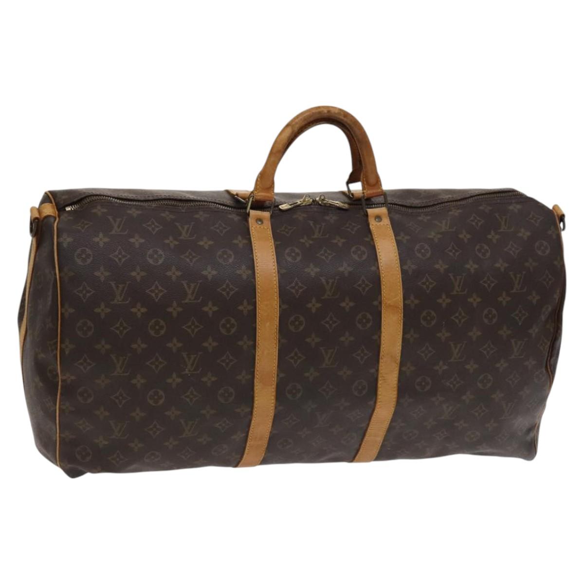Louis Vuitton Keepall Bandoulière 60, Brown, Canvas, travel