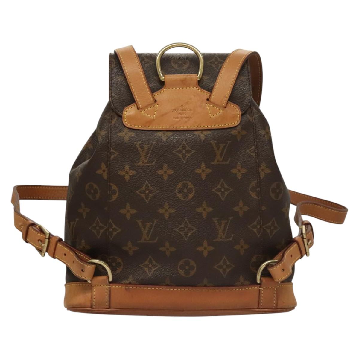 Louis Vuitton Montsouris MM, Brown, Canvas, backpack