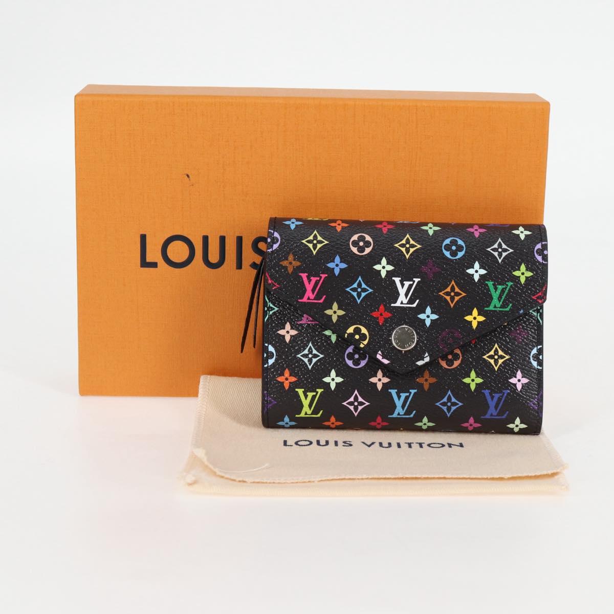 Louis Vuitton Victorine, Black, Canvas, wallet