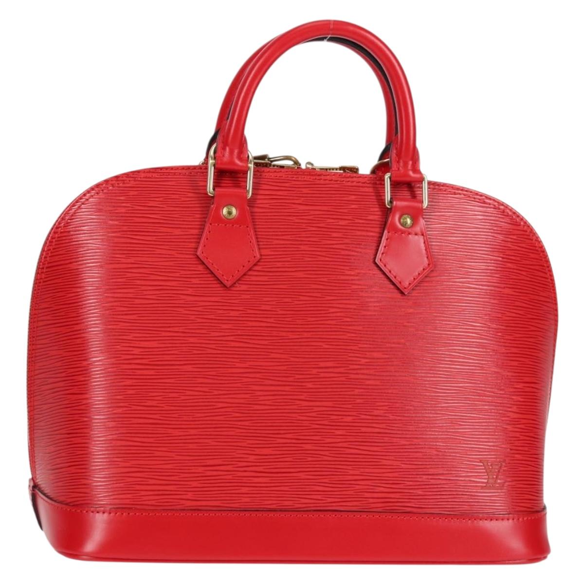 Louis Vuitton Alma, Red, Leather, handbag