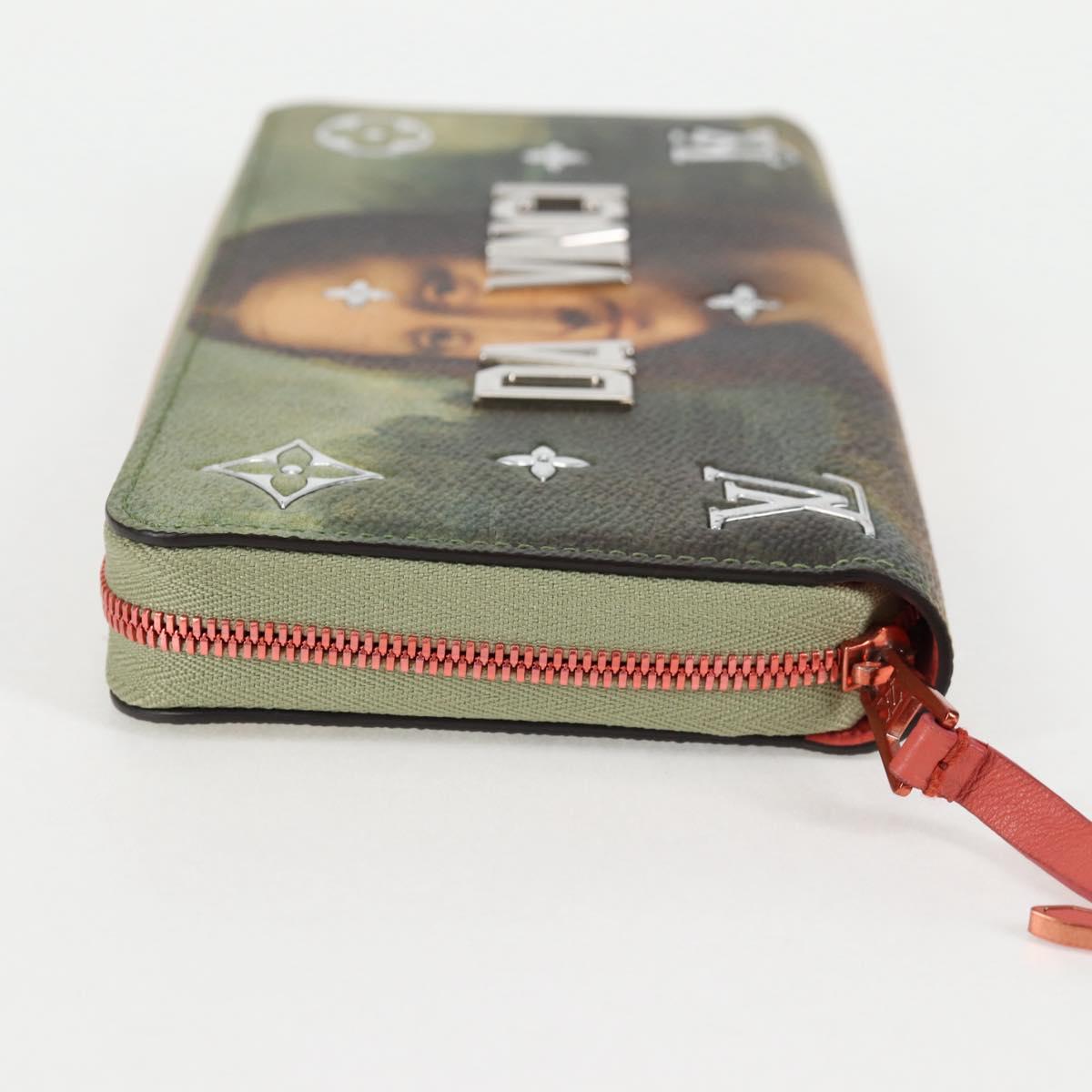 Louis Vuitton Portefeuille zippy, Green, Canvas, wallet