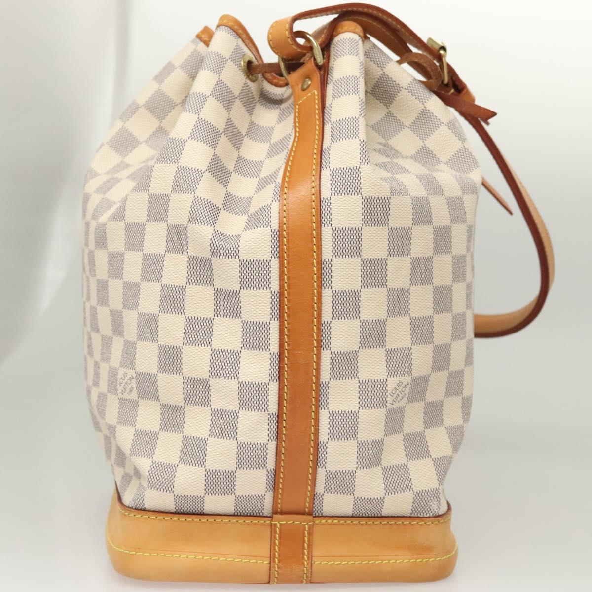 Louis Vuitton Noe, White, Canvas, shoulder