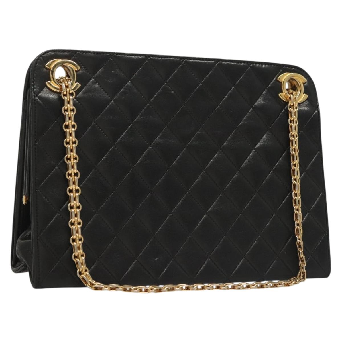 Chanel Vintage, Black, Leather, handbag