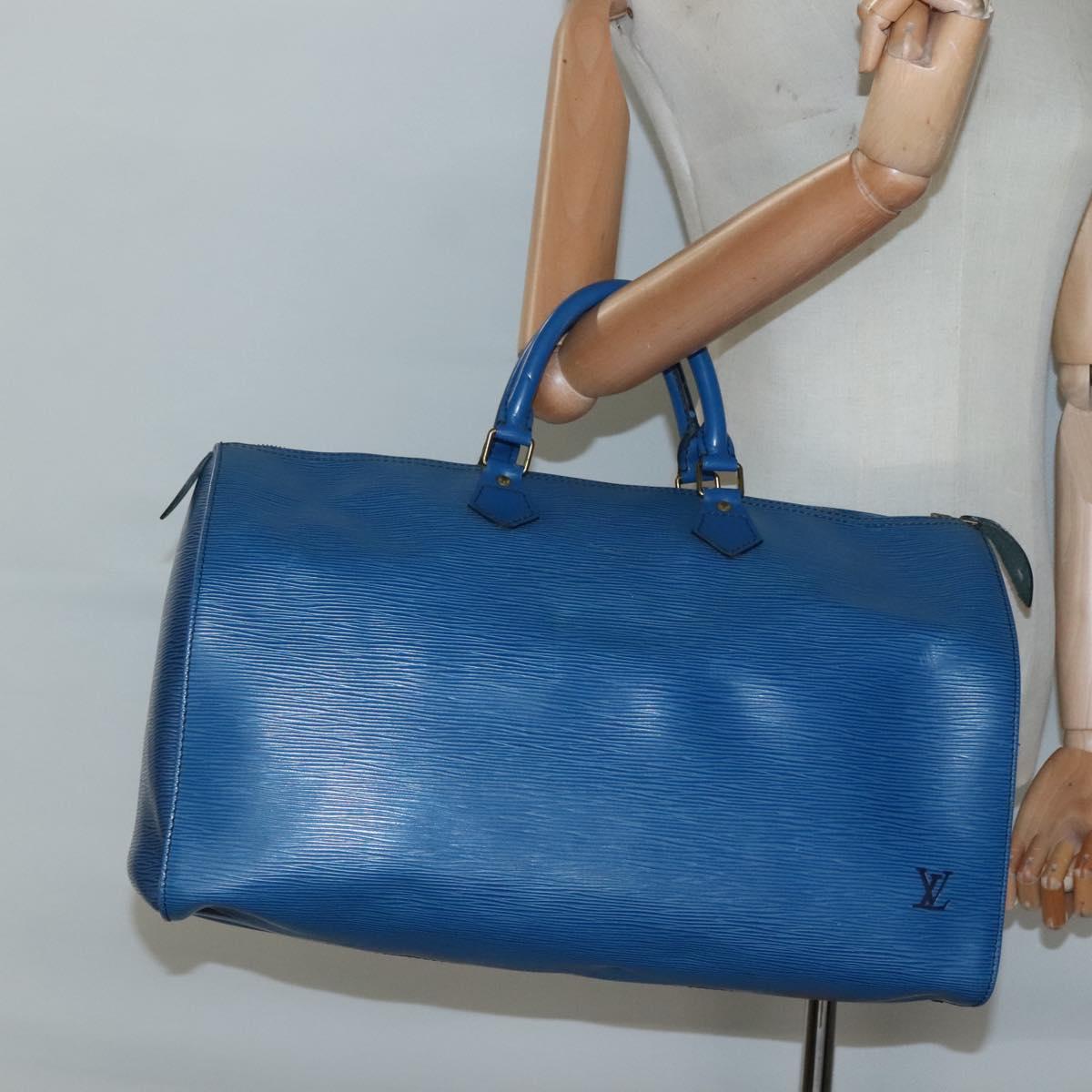 Louis Vuitton Speedy 40, Navy, Leather, handbag