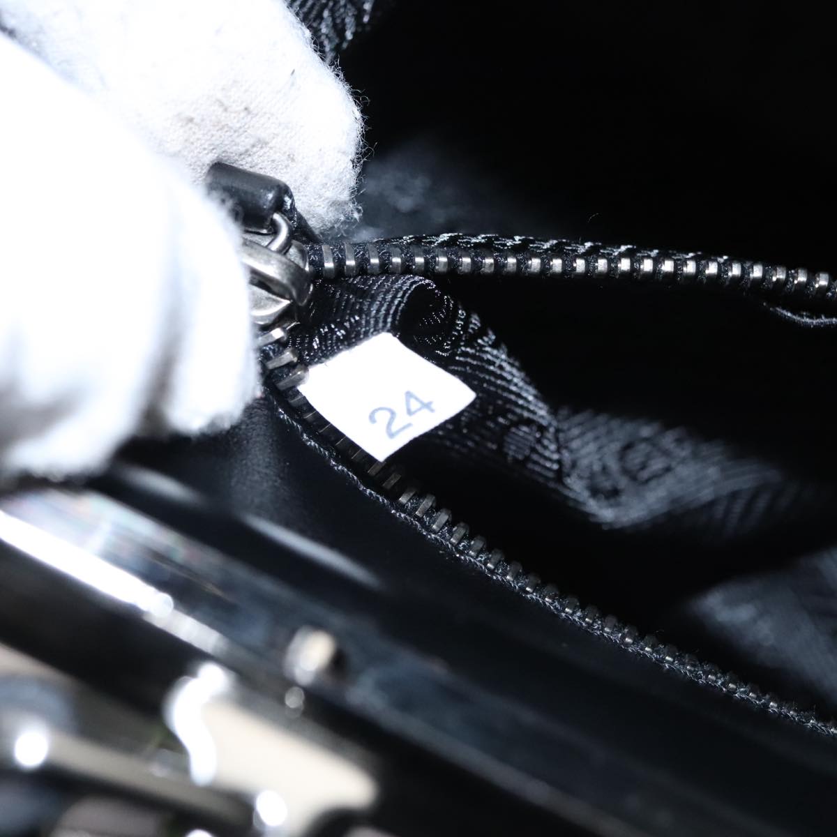 Prada Flame, Black, Leather, handbag