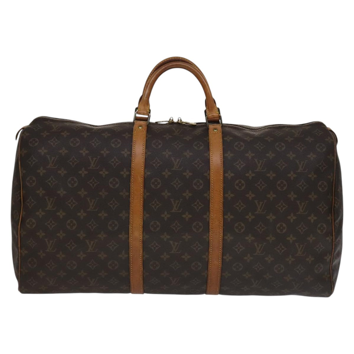 Louis Vuitton Keepall 60, Brown, Canvas, travel