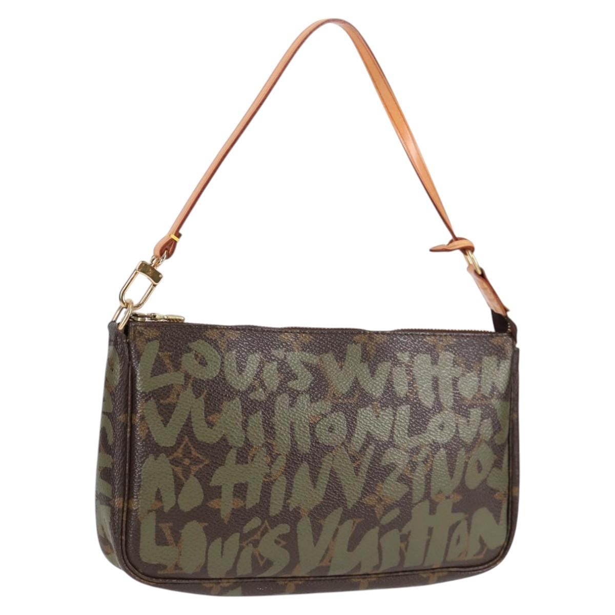 Louis Vuitton Pochette Accessoire, Brown, Canvas, clutch