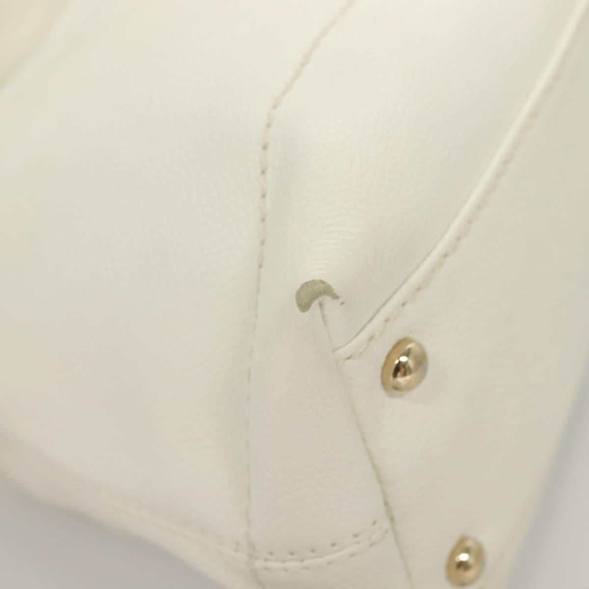 Chanel Logo CC, White, Leather, handbag