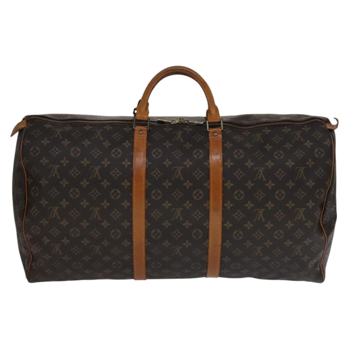 Louis Vuitton Keepall 60, Brown, Canvas, travel