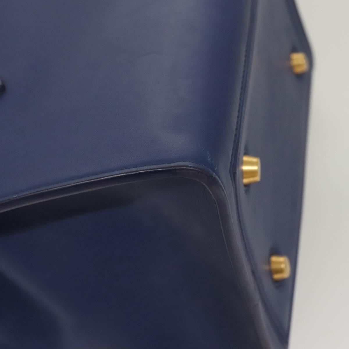 Céline Tie, Navy, Leather, handbag