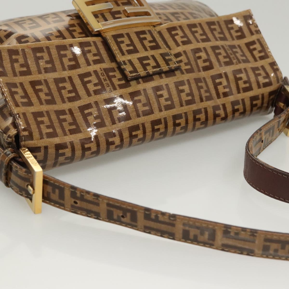 Fendi Baguette, Brown, Canvas, shoulder