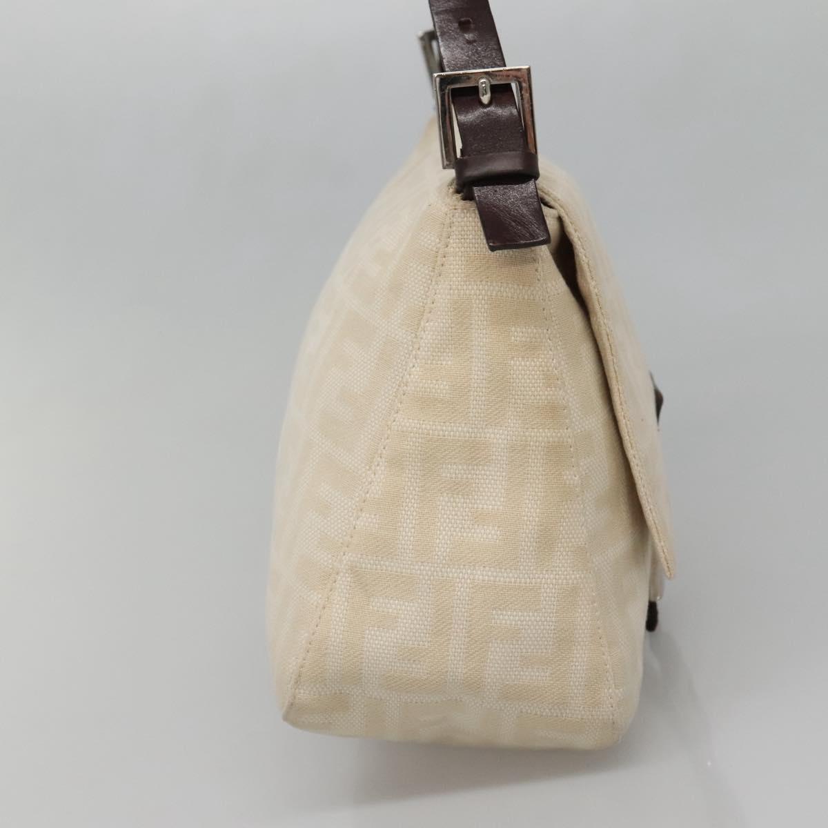 Fendi Mamma Baguette, Beige, Canvas, shoulder