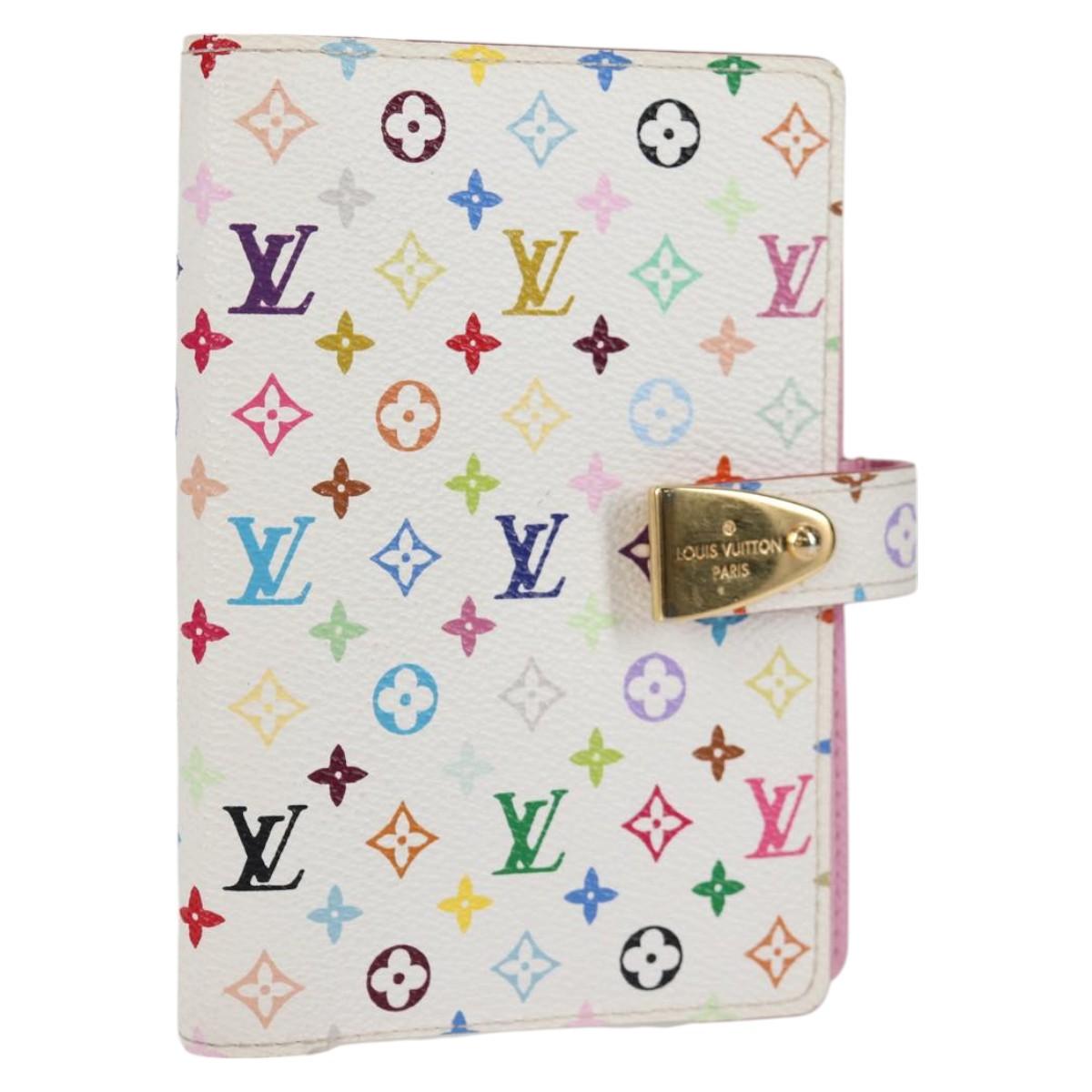 Louis Vuitton Agenda PM, White, Canvas, wallet