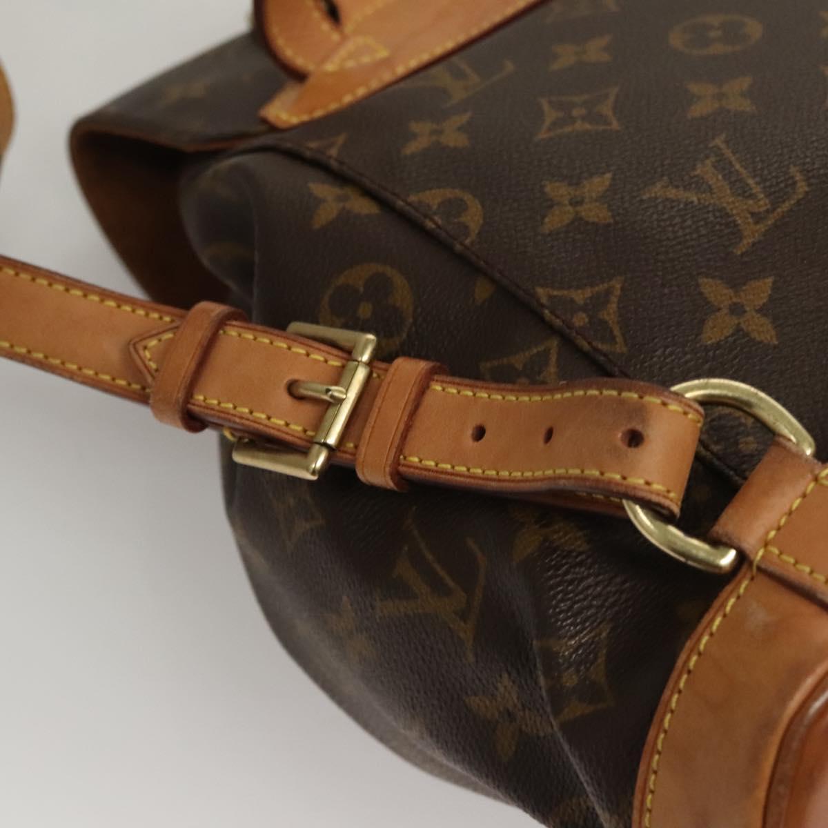 Louis Vuitton Montsouris MM, Brown, Canvas, backpack