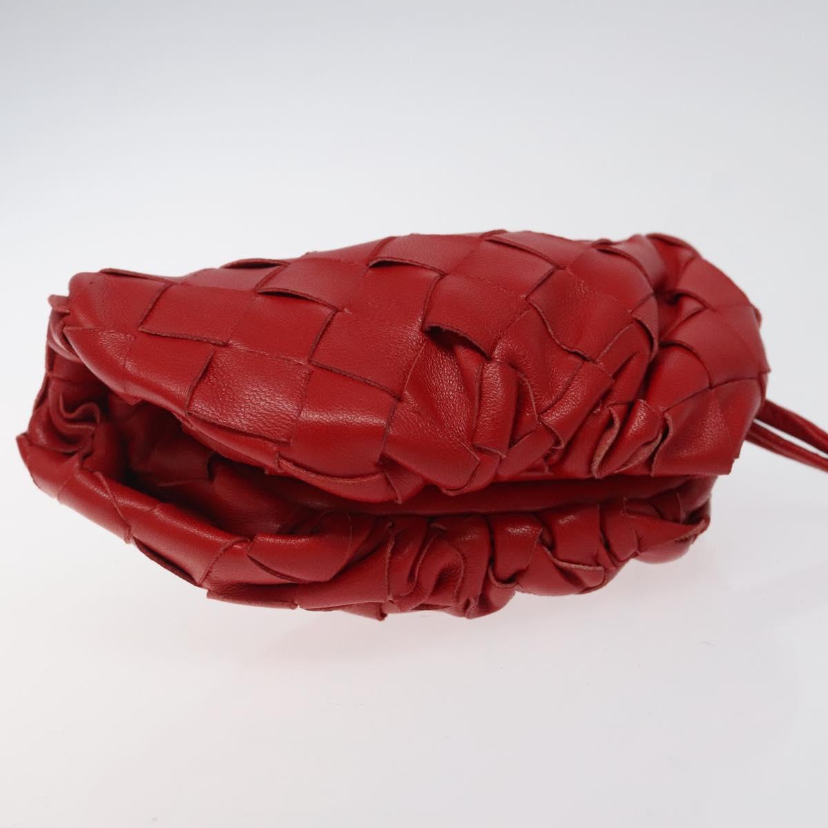 Bottega Veneta, Red, Leather, clutch